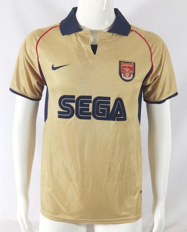 AAA Quality Arsenal 01/02 Away Golden Soccer Jersey